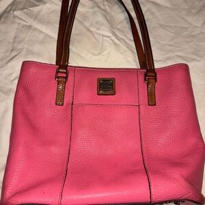 Dooney & Bourke Pink and Brown Tote Bag